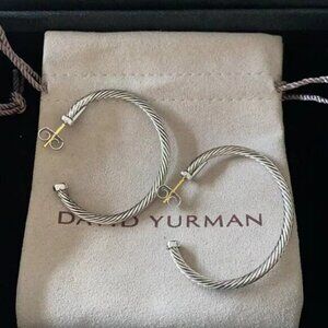 David Yurman Cable Hoop Earrings in Sterling Silver